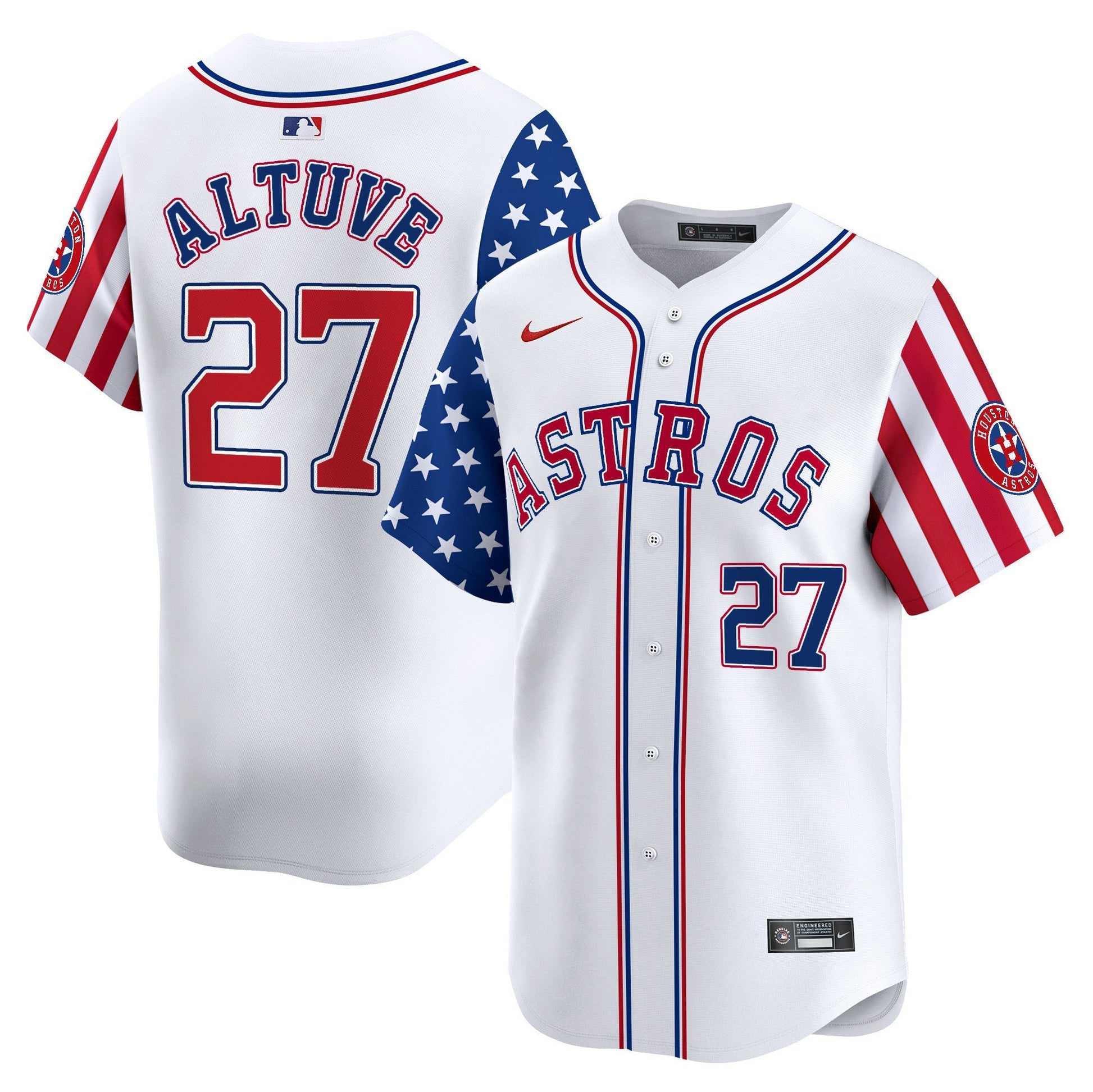 Men's Astros 2025 Independence Day Vapor Premier Limited Jersey - All Stitched