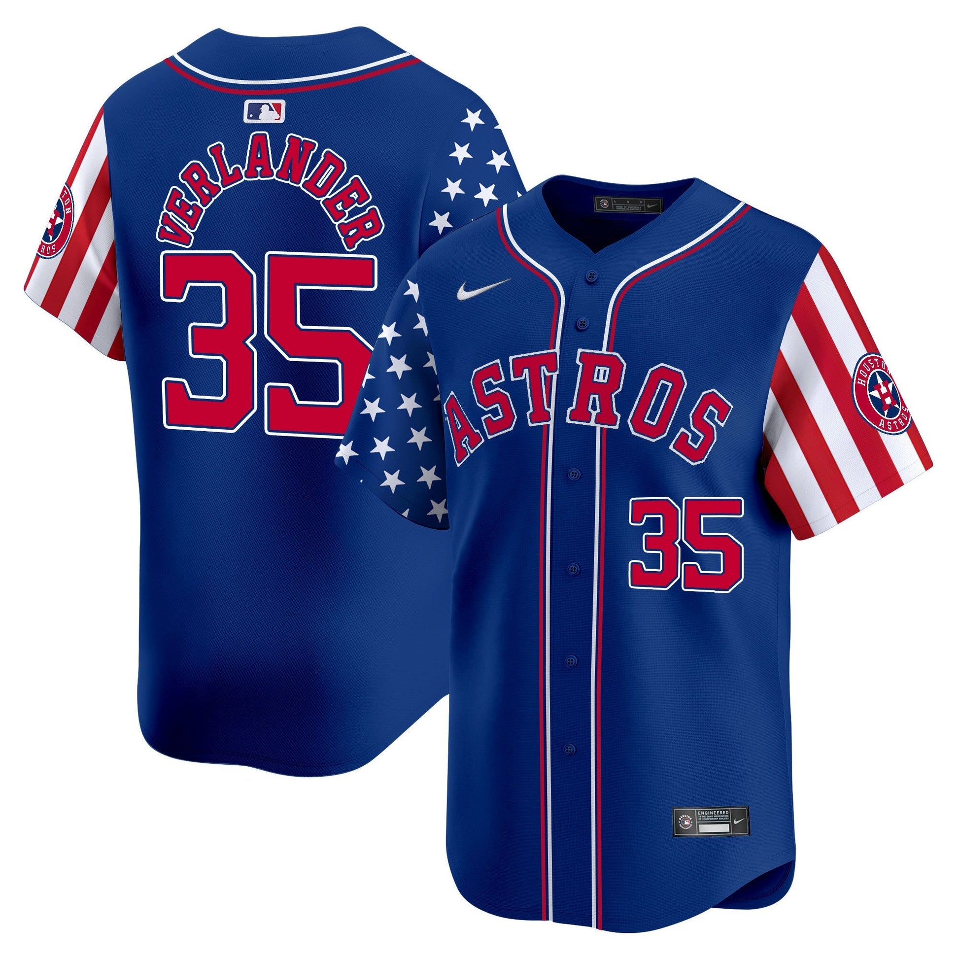Men's Astros 2025 Independence Day Vapor Premier Limited Jersey - All Stitched