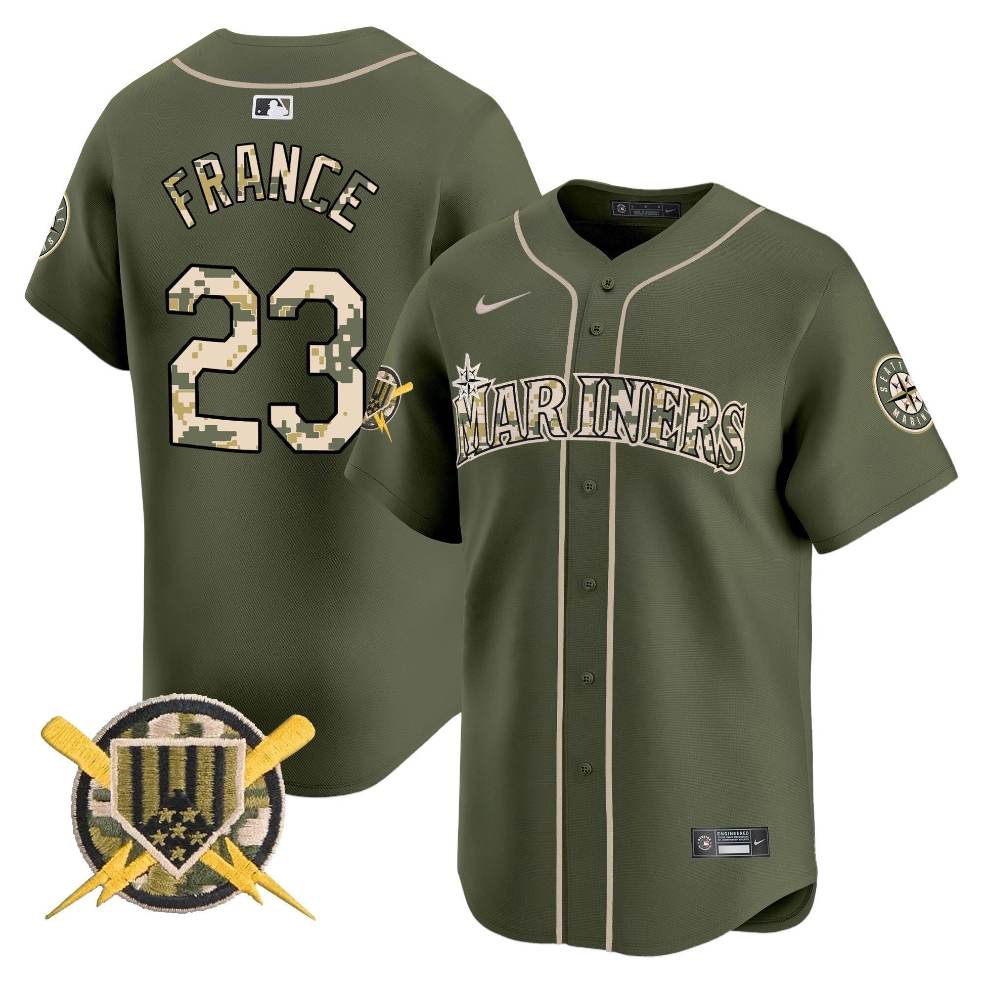 Men's Seattle Mariners Armed Forces Day Vapor Premier Limited Jersey - All Stitched