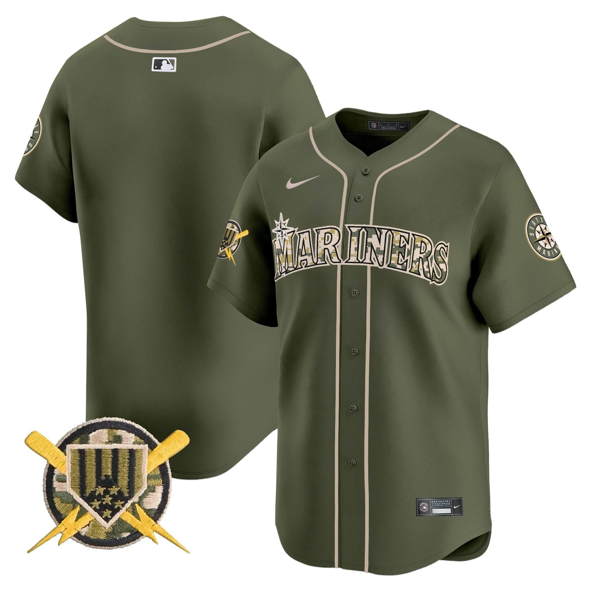 Men's Seattle Mariners Armed Forces Day Vapor Premier Limited Jersey - All Stitched