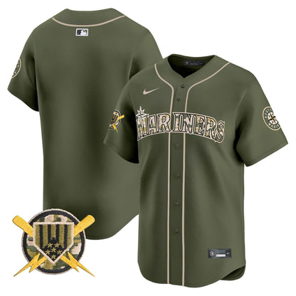 Men's Seattle Mariners Armed Forces Day Vapor Premier Limited Jersey - All Stitched