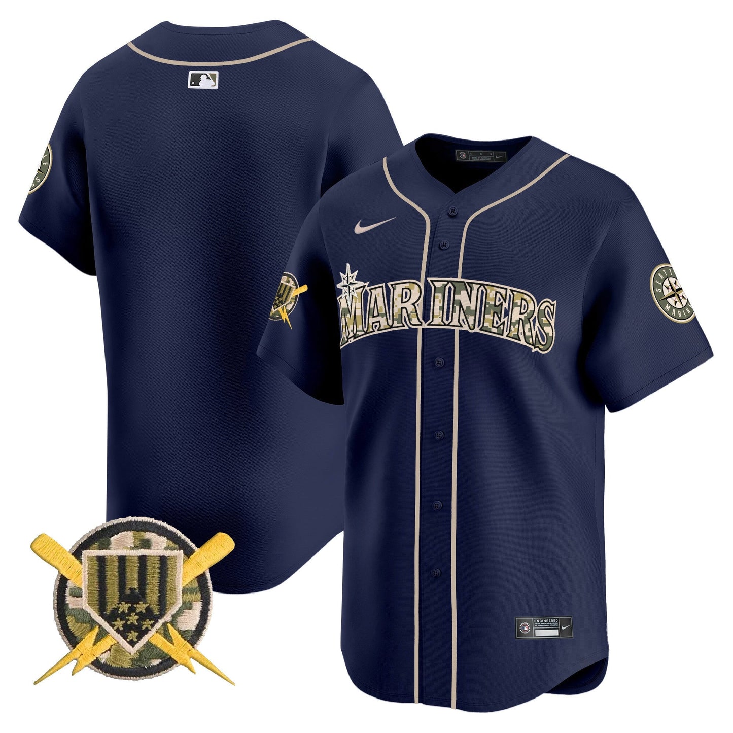 Men's Seattle Mariners Armed Forces Day Vapor Premier Limited Jersey - All Stitched