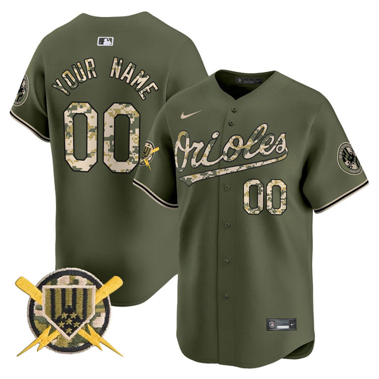 Baltimore Orioles Armed Forces Day Vapor Premier Limited Custom Jersey - All Stitched