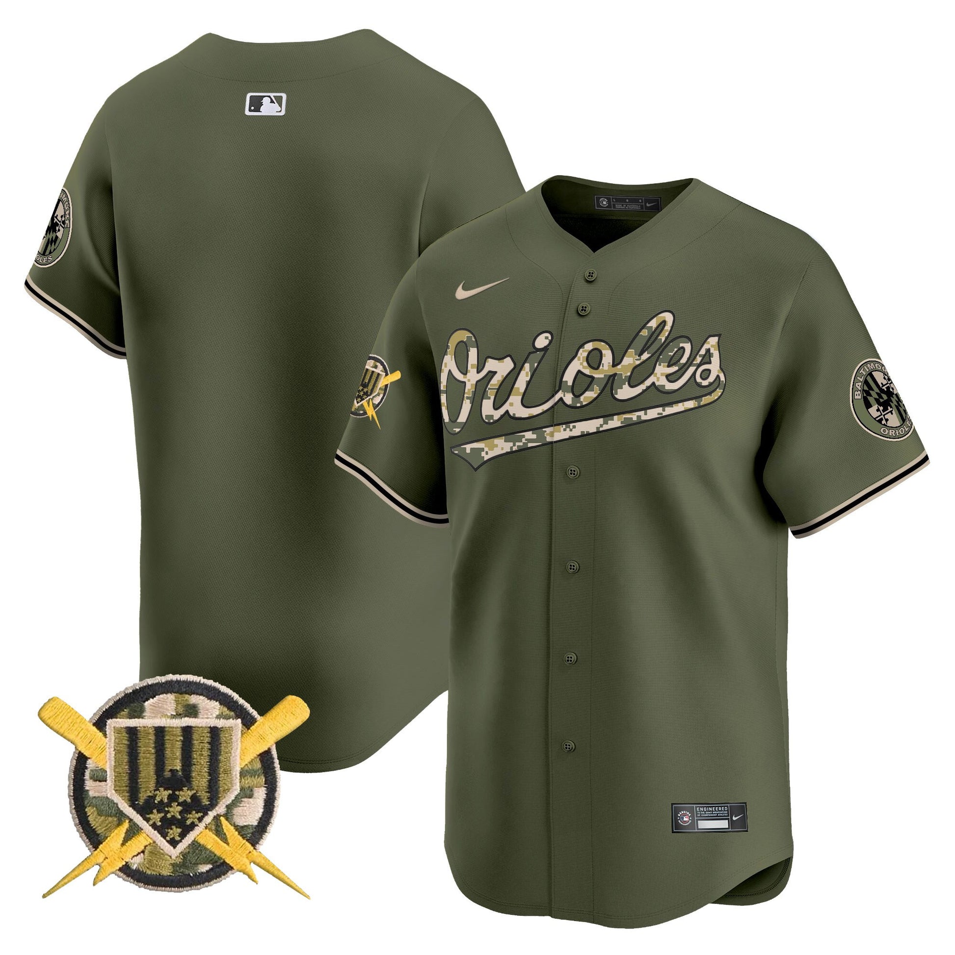 Men's Baltimore Orioles Armed Forces Day Vapor Premier Limited Jersey - All Stitched