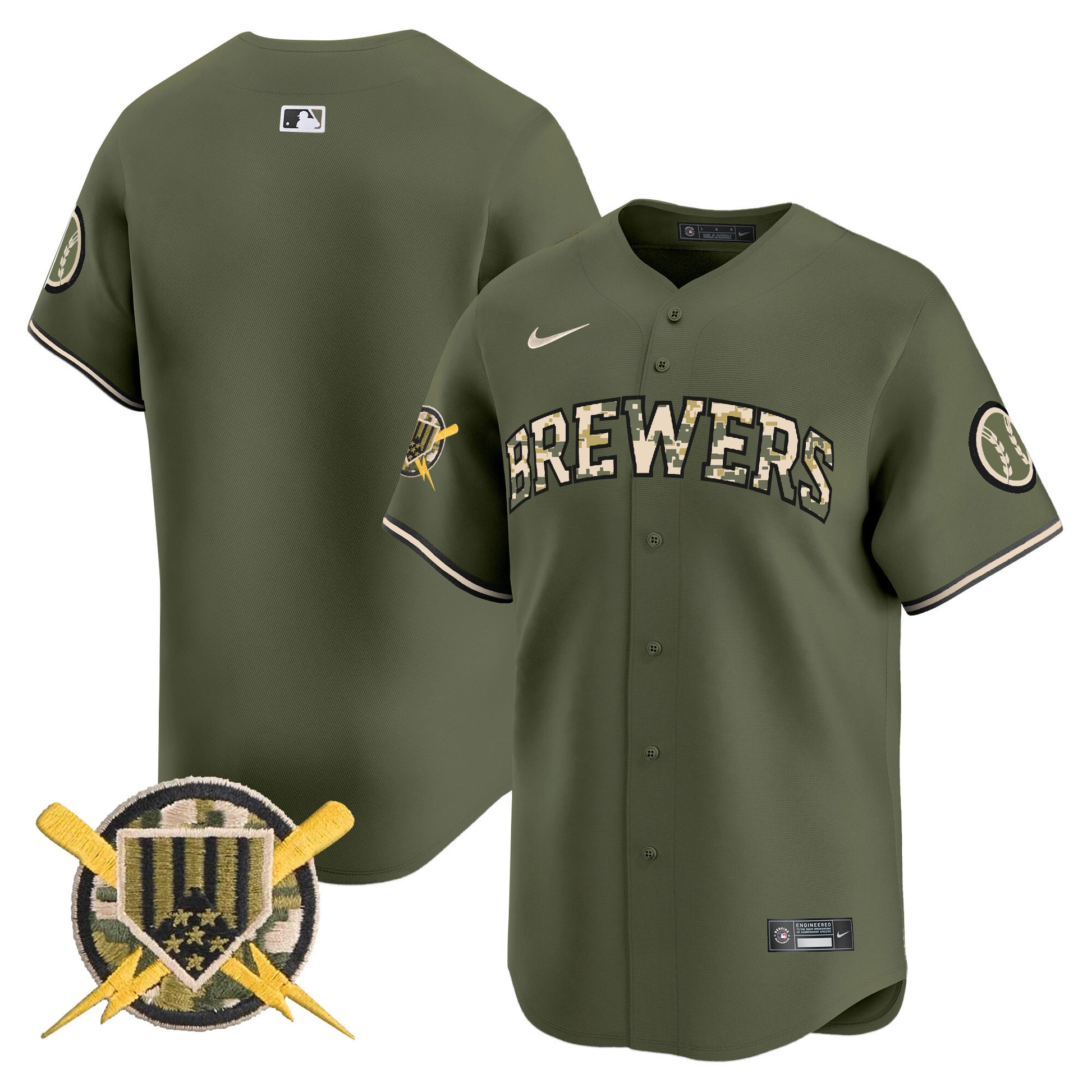 Men's Milwaukee Brewers Armed Forces Day Vapor Premier Limited Jersey - All Stitched