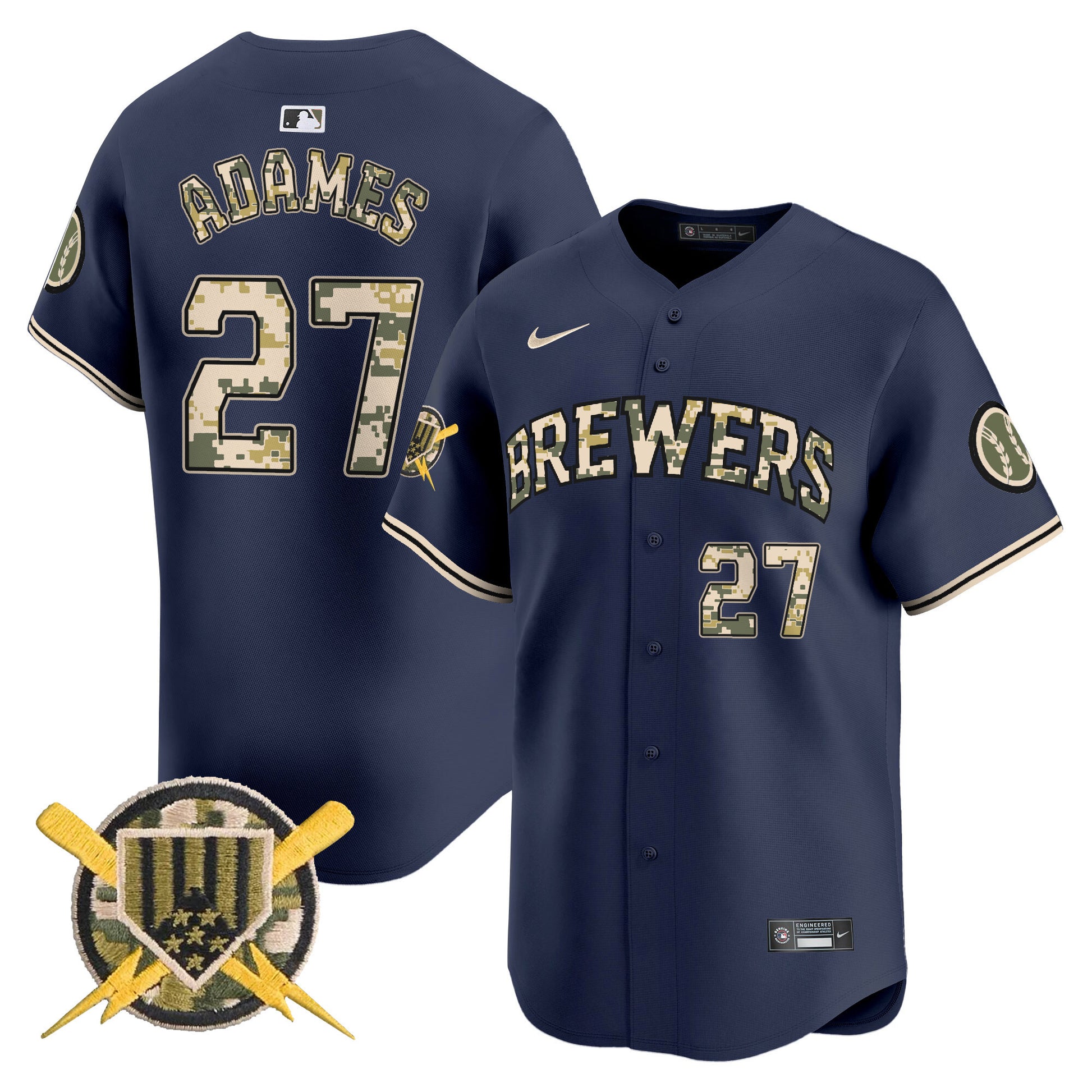 Men's Milwaukee Brewers Armed Forces Day Vapor Premier Limited Jersey - All Stitched