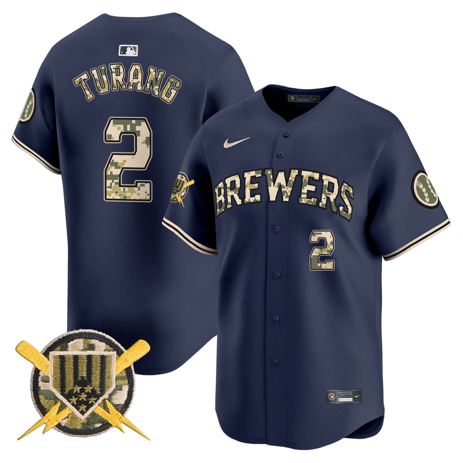 Men's Milwaukee Brewers Armed Forces Day Vapor Premier Limited Jersey - All Stitched