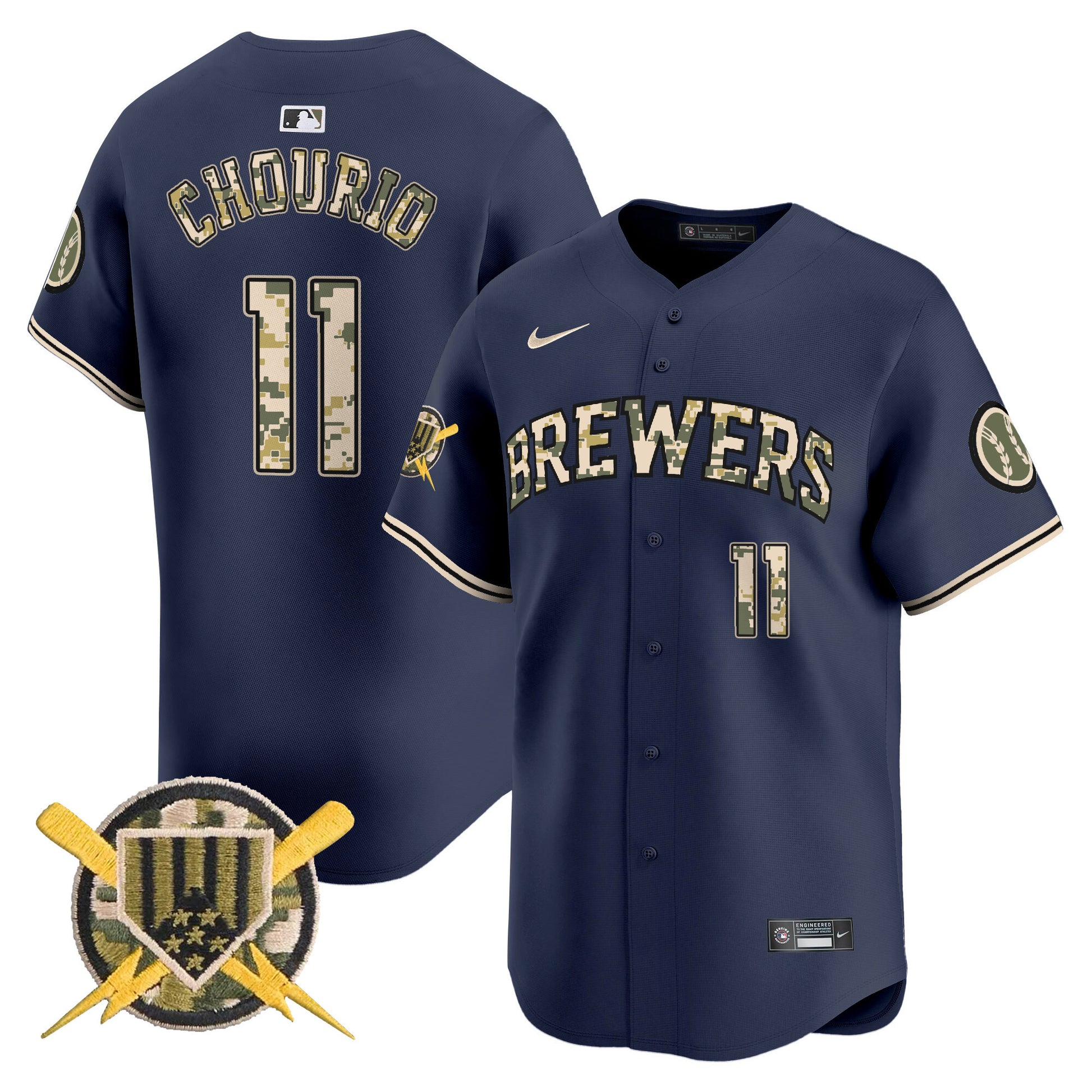 Men's Milwaukee Brewers Armed Forces Day Vapor Premier Limited Jersey - All Stitched