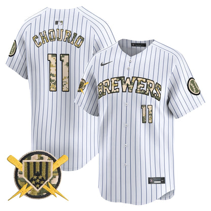 Men's Milwaukee Brewers Armed Forces Day Vapor Premier Limited Jersey - All Stitched