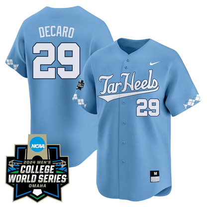 Men's North Carolina Tar Heels 2024 College World Series Patch Vapor Premier Limited Jersey - All Stitched