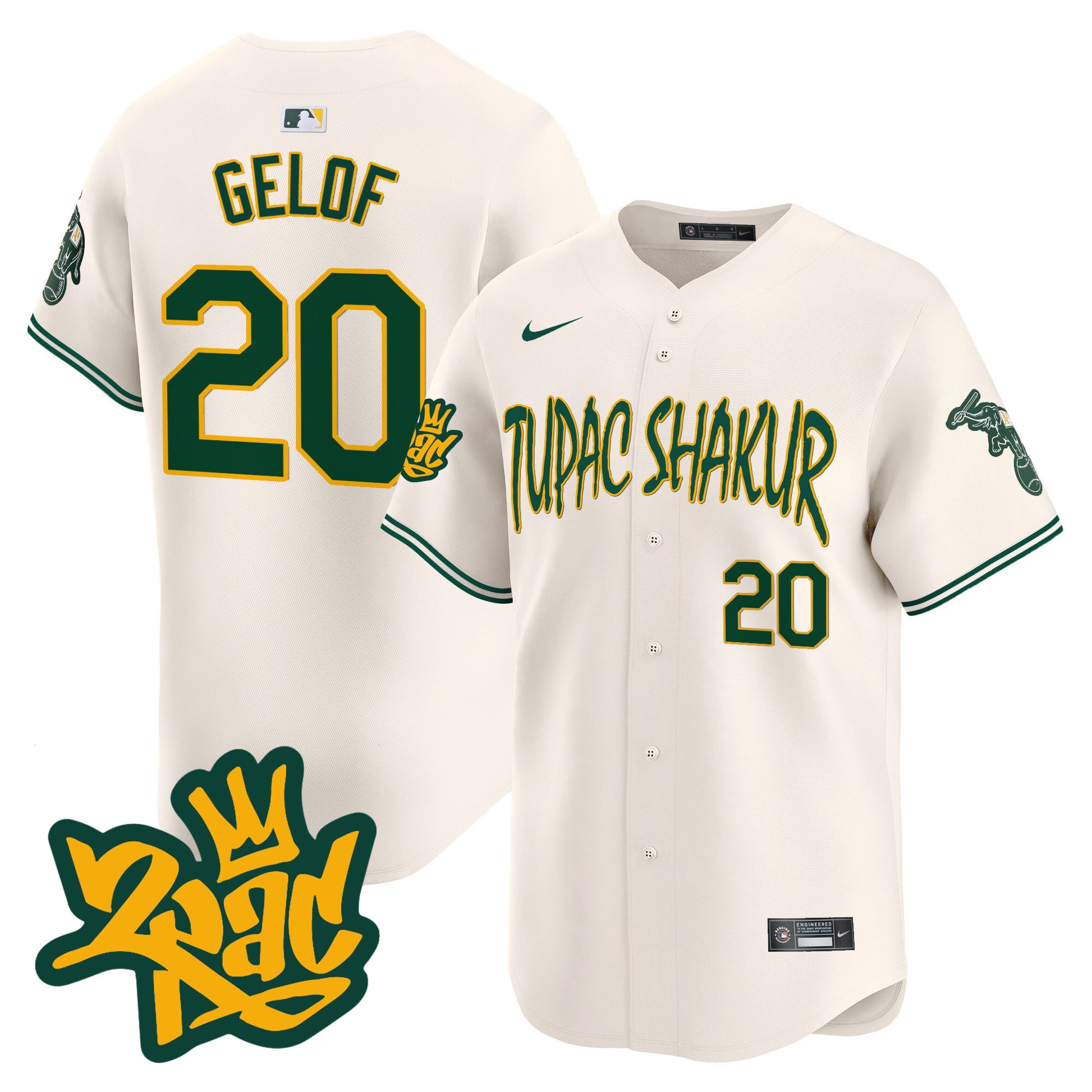 Men's Oakland Athletics Tupac Shakur Vapor Premier Limited Jersey - All Stitched
