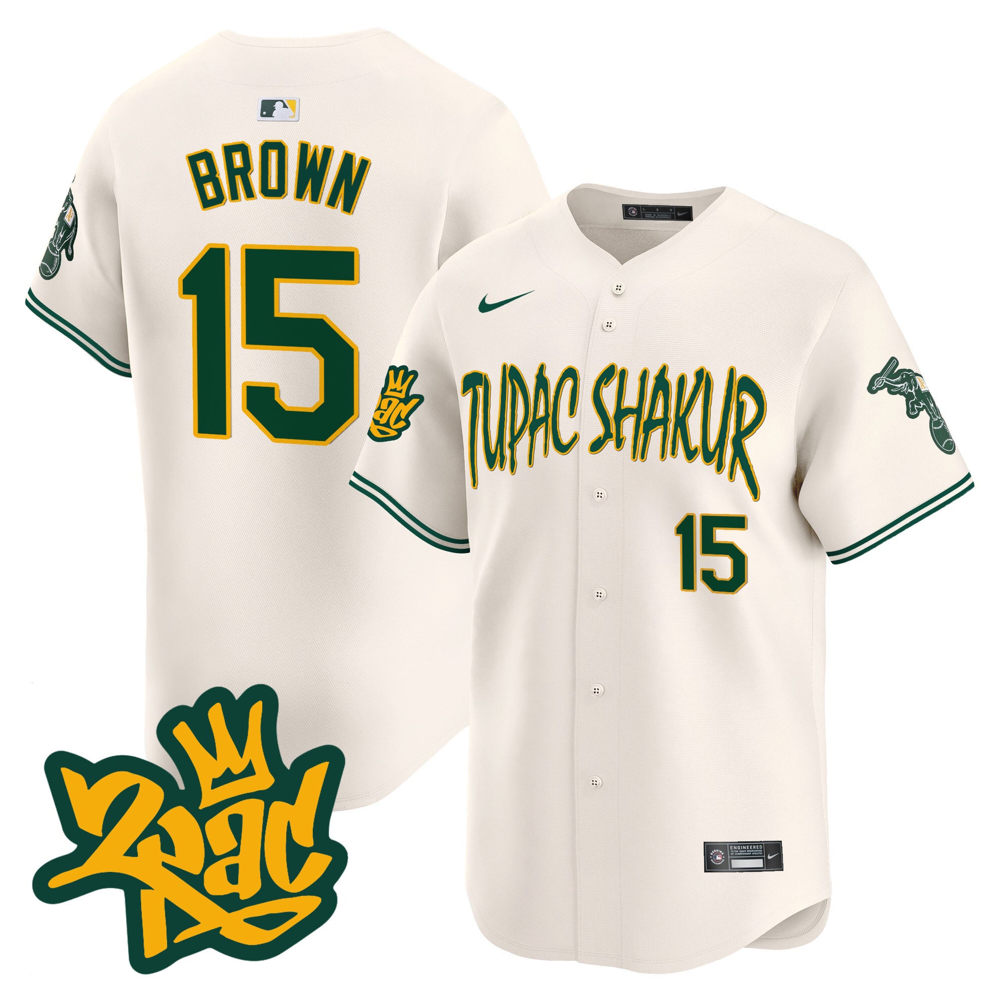 Men's Oakland Athletics Tupac Shakur Vapor Premier Limited Jersey - All Stitched