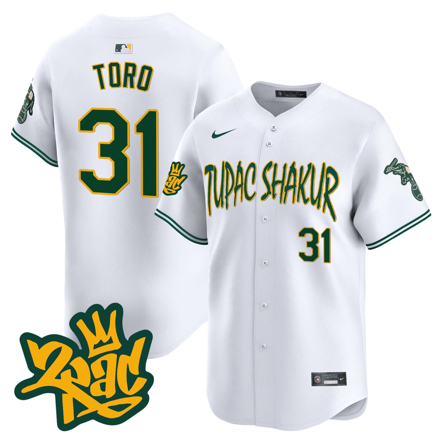 Men's Oakland Athletics Tupac Shakur Vapor Premier Limited Jersey - All Stitched