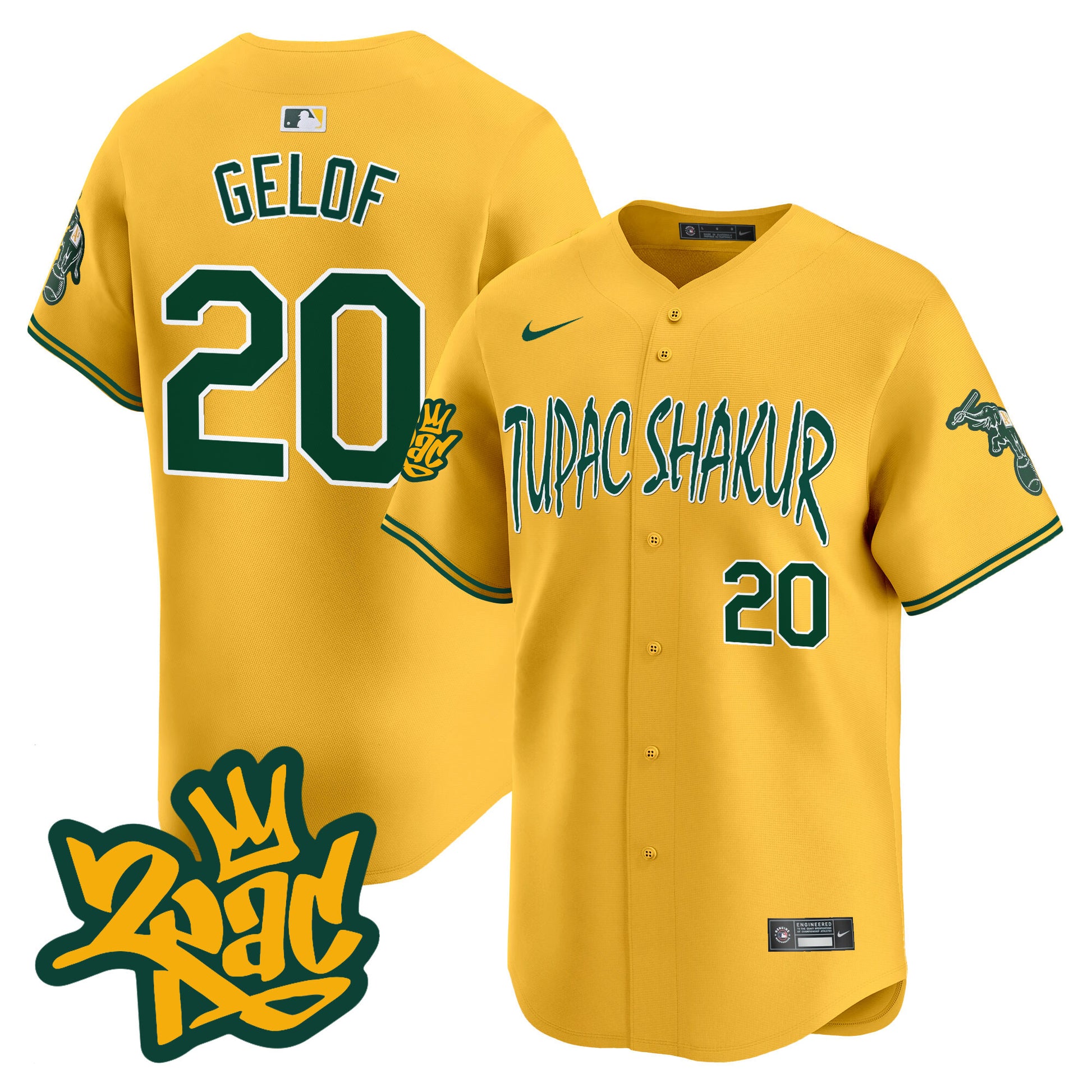 Men's Oakland Athletics Tupac Shakur Vapor Premier Limited Jersey - All Stitched