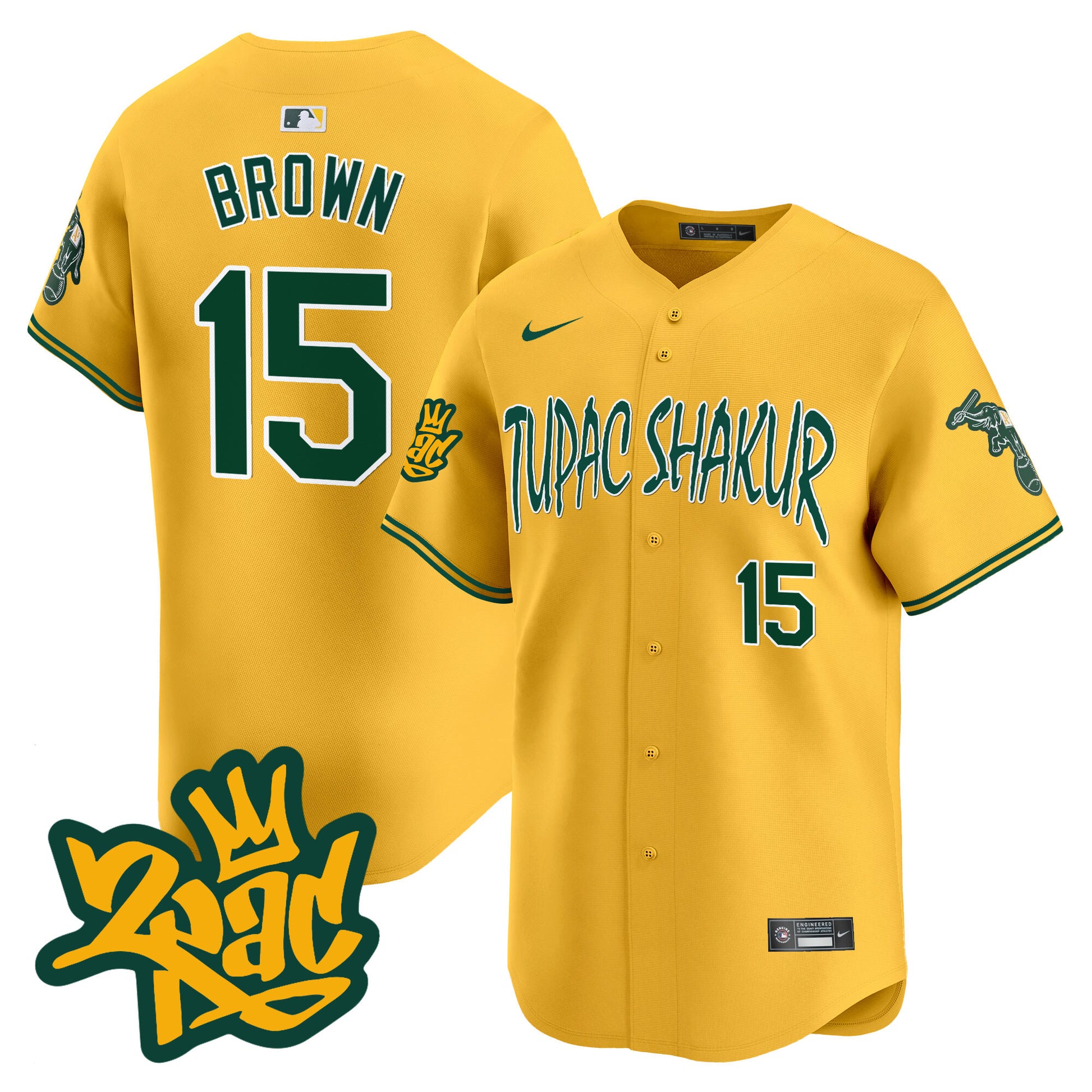 Men's Oakland Athletics Tupac Shakur Vapor Premier Limited Jersey - All Stitched