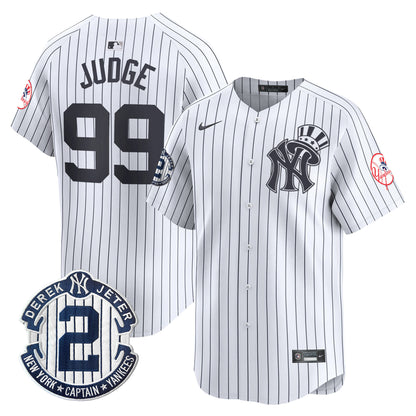 Men's New York Yankees Derek Jeter Patch Vapor Premier Limited Jersey V2 - All Stitched