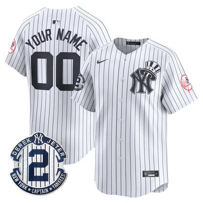 New York Yankees Derek Jeter Patch Vapor Premier Limited Custom Jersey V2 - All Stitched