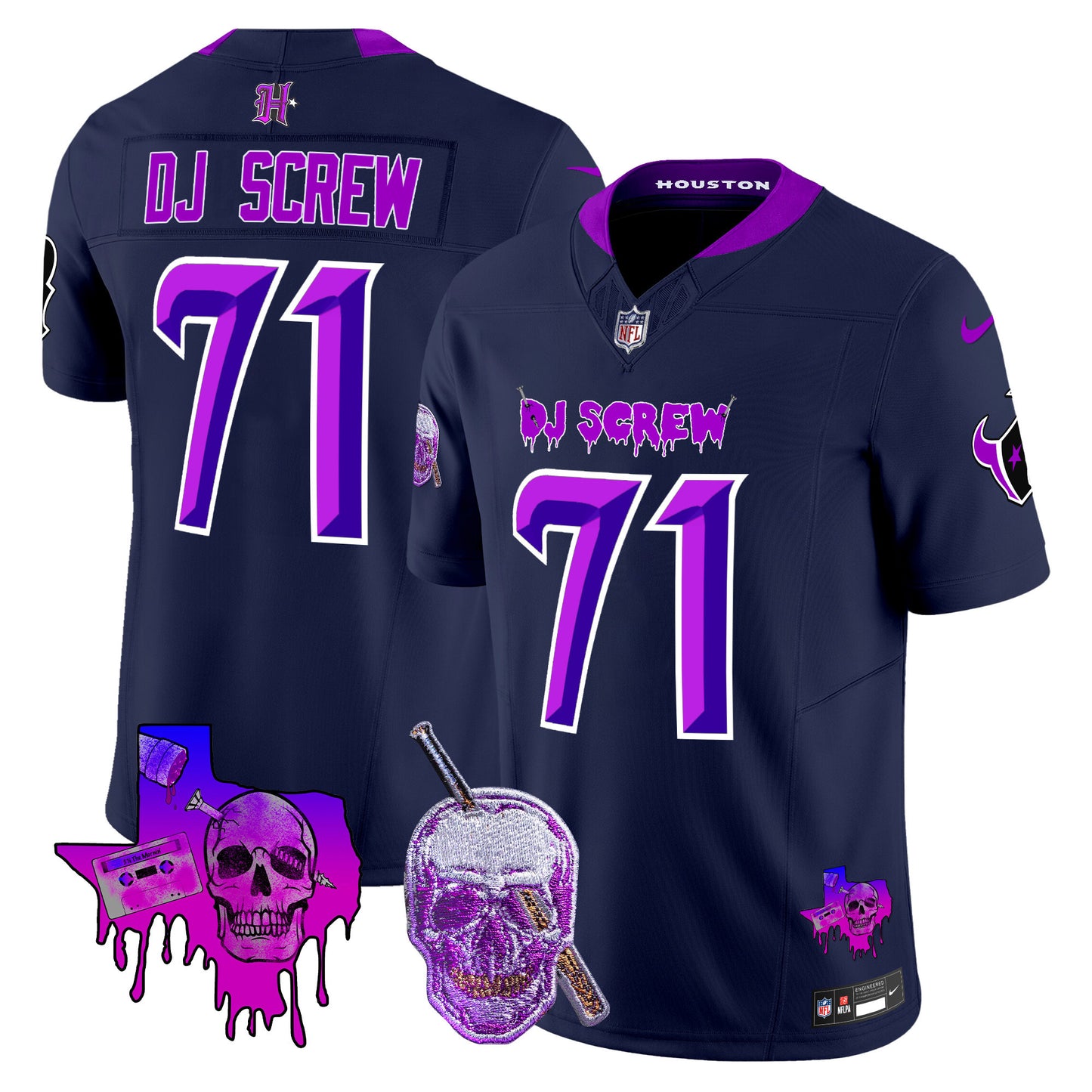 Men's Houston Texans DJ Screw Vapor Limited Jersey - All Stitched