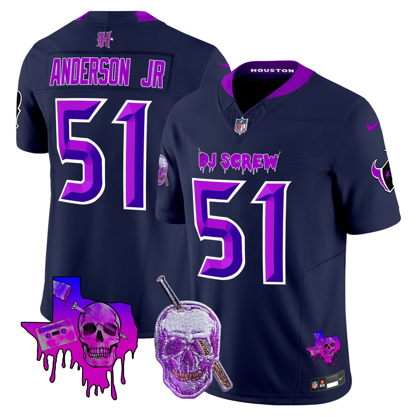Men's Houston Texans DJ Screw Vapor Limited Jersey - All Stitched
