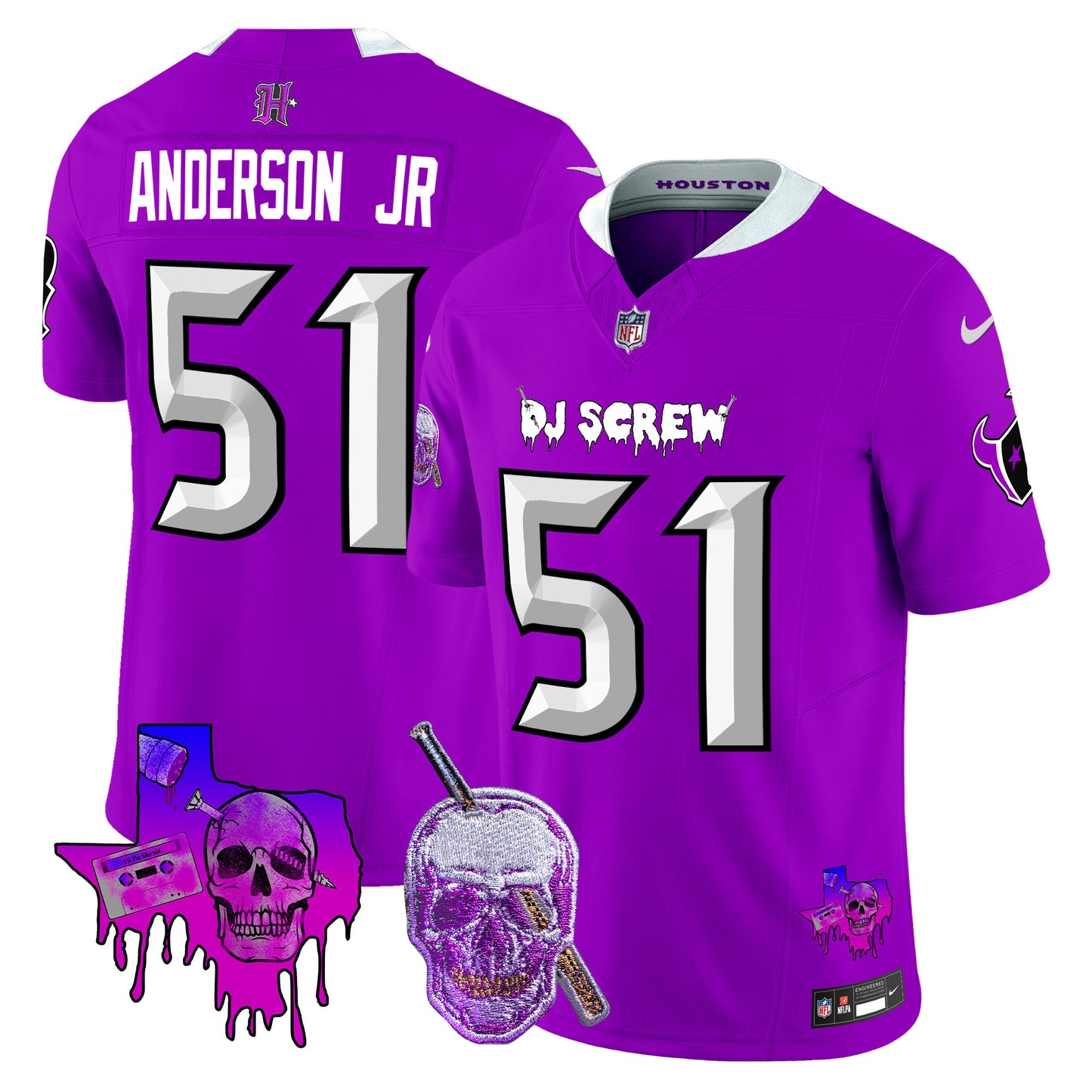 Men's Houston Texans DJ Screw Vapor Limited Jersey - All Stitched