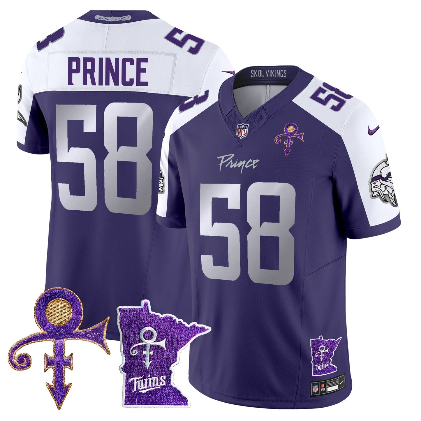 Men's Minnesota Vikings 2024 Prince Vapor Limited Jersey V2 - All Stitched