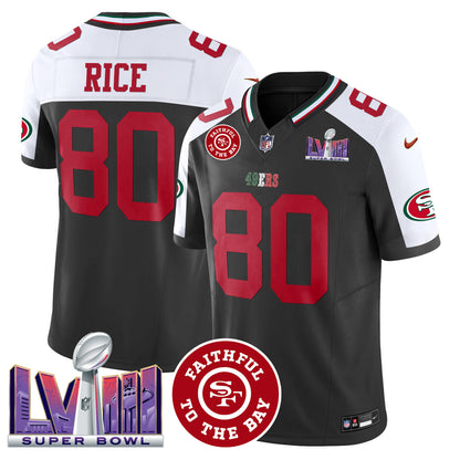Men's 49ers Mexico Faithful & Super Bowl LVIII Patch Vapor Jersey - All Stitched