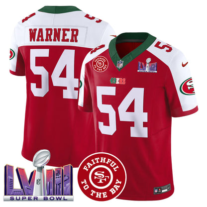 Men's 49ers Mexico Faithful & Super Bowl LVIII Patch Vapor Jersey - All Stitched