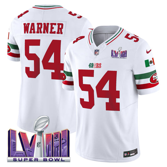 Men's 49ers Mexico Super Bowl LVIII Patch Vapor Jersey - All Stitched
