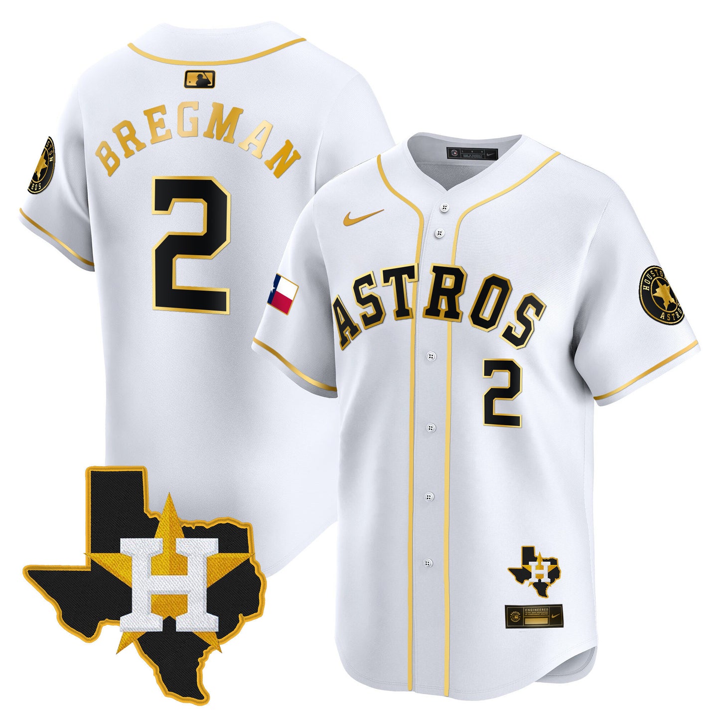 Men's Houston Astros Texas Patch Vapor Premier Limited Jersey - All Stitched