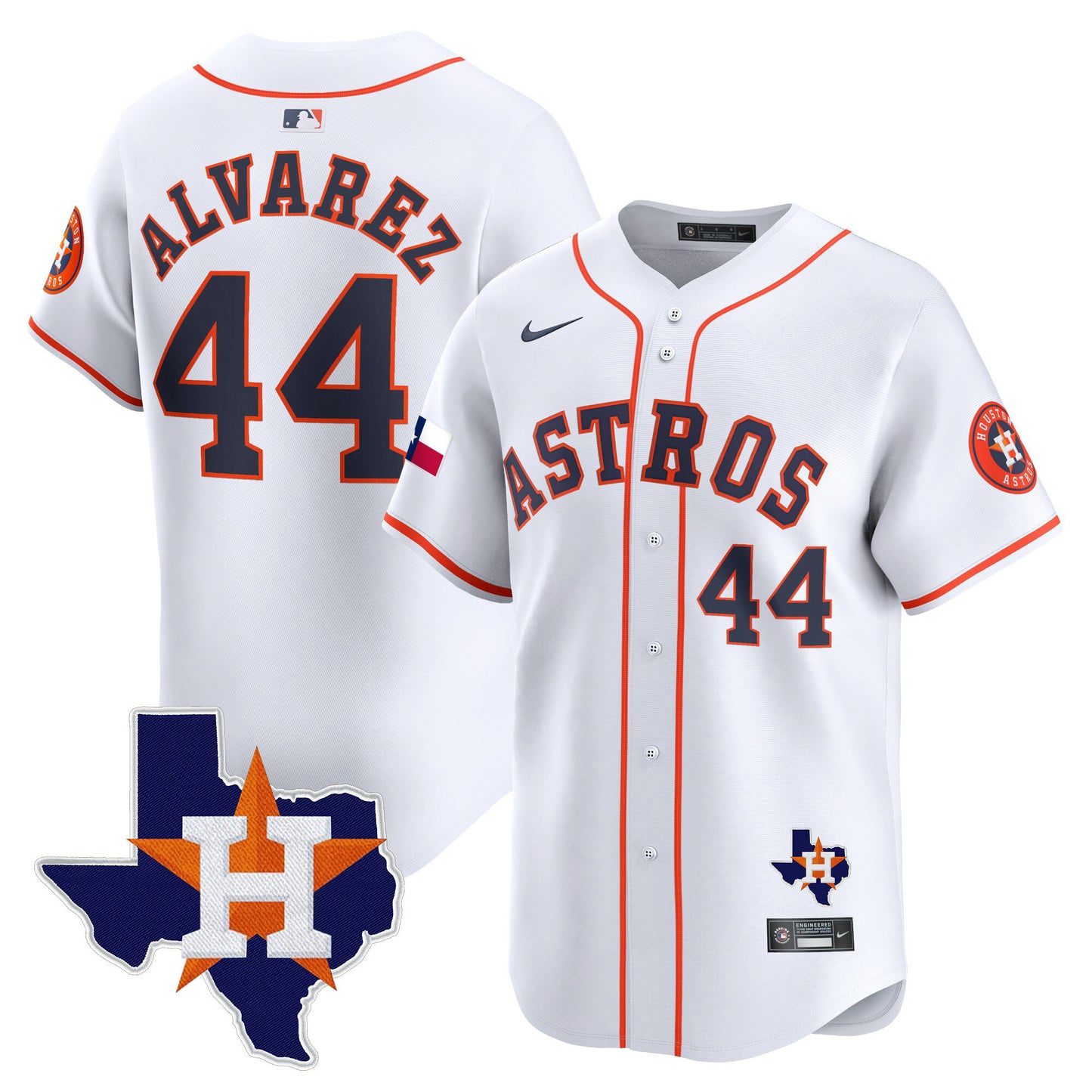 Men's Houston Astros Texas Patch Vapor Premier Limited Jersey - All Stitched