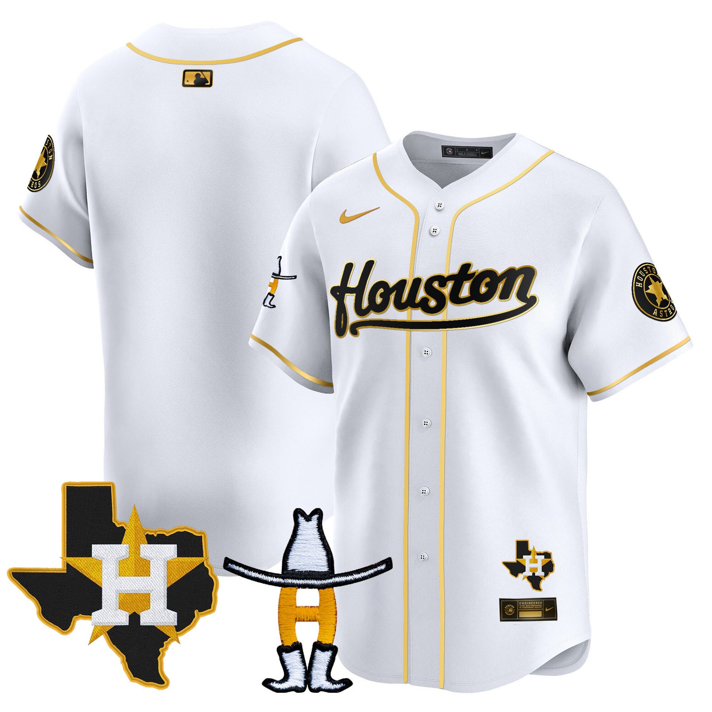 Men's Houston Astros Houston Rodeo Patch Vapor Premier Limited Jersey - All Stitched