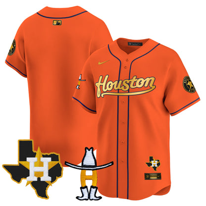 Men's Houston Astros Houston Rodeo Patch Vapor Premier Limited Jersey - All Stitched