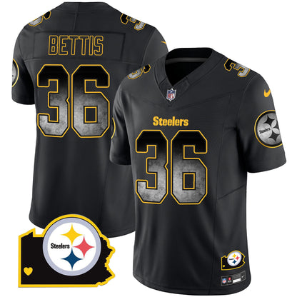 Men's Steelers Arch Smoke Home Patch Vapor Jersey - All Stitched