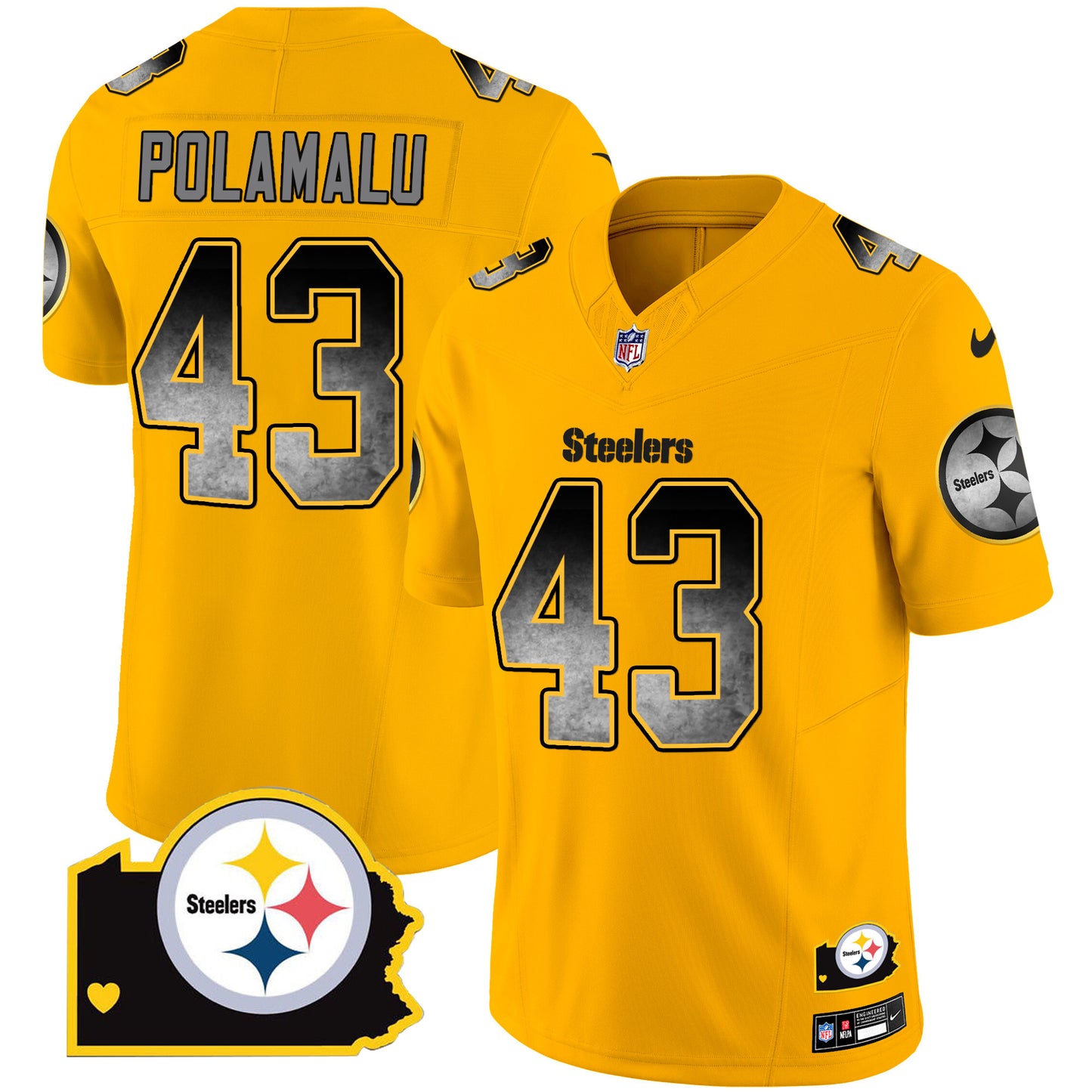 Men's Steelers Arch Smoke Home Patch Vapor Jersey - All Stitched