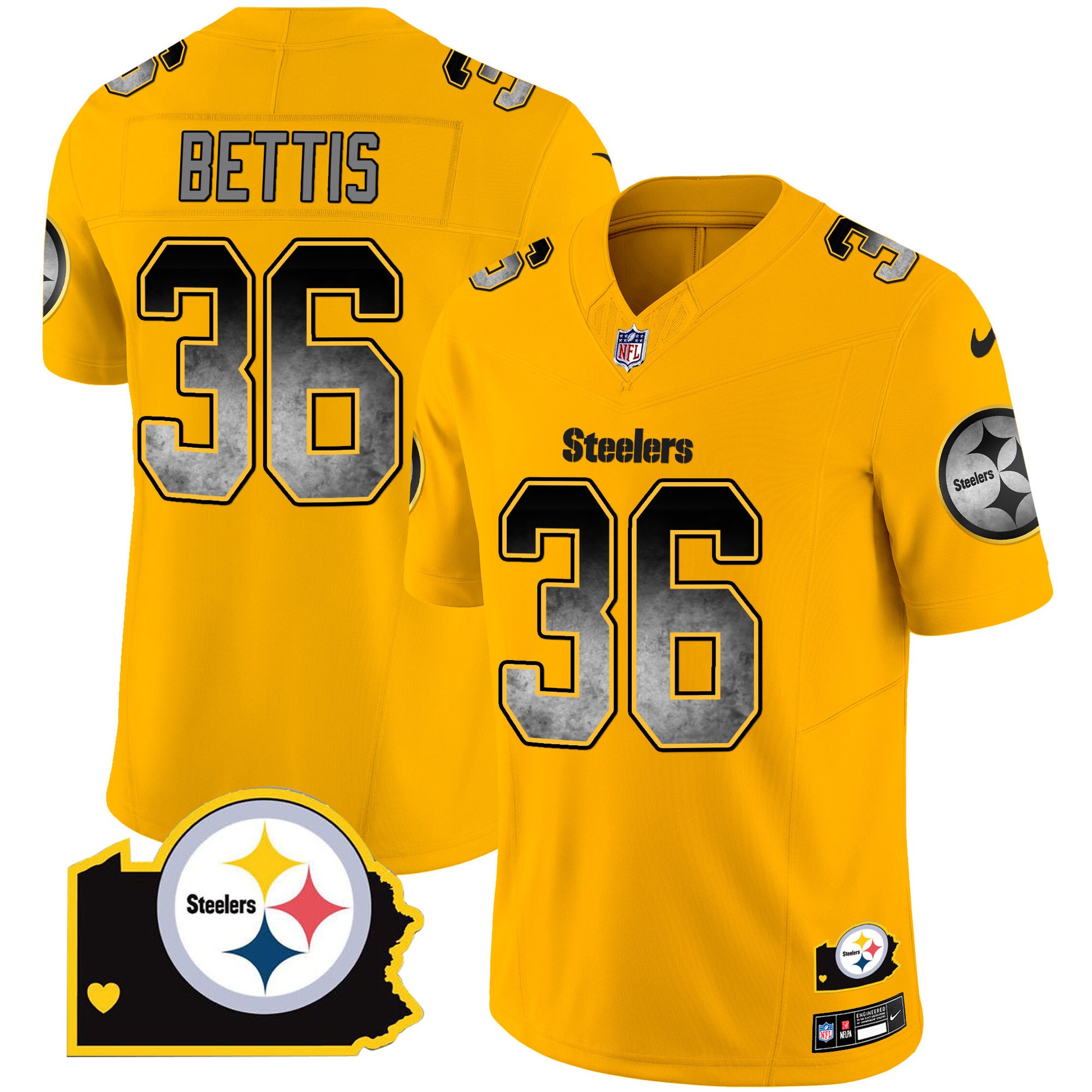 Men's Steelers Arch Smoke Home Patch Vapor Jersey - All Stitched