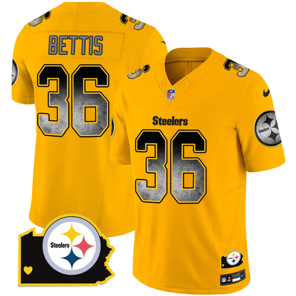 Men's Steelers Arch Smoke Home Patch Vapor Jersey - All Stitched