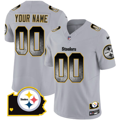Steelers Arch Smoke Home Patch Vapor Custom Jersey - All Stitched