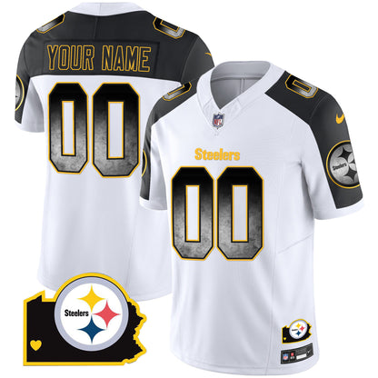 Steelers Arch Smoke Home Patch Vapor Custom Jersey - All Stitched