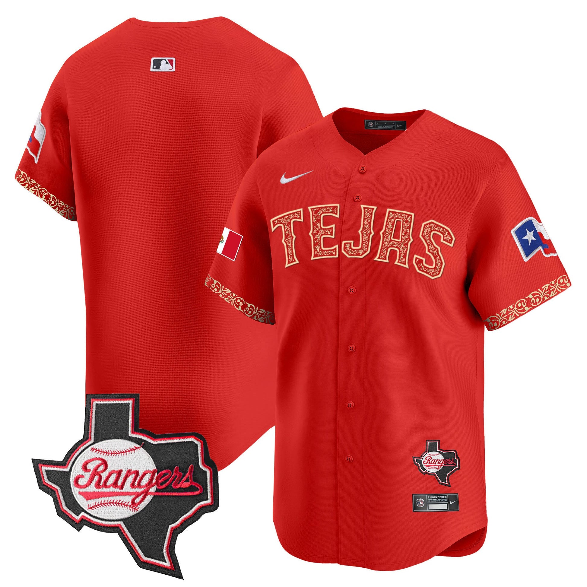 TEX Mexico Texas Patch Vapor Premier Limited Jersey - All Stitched