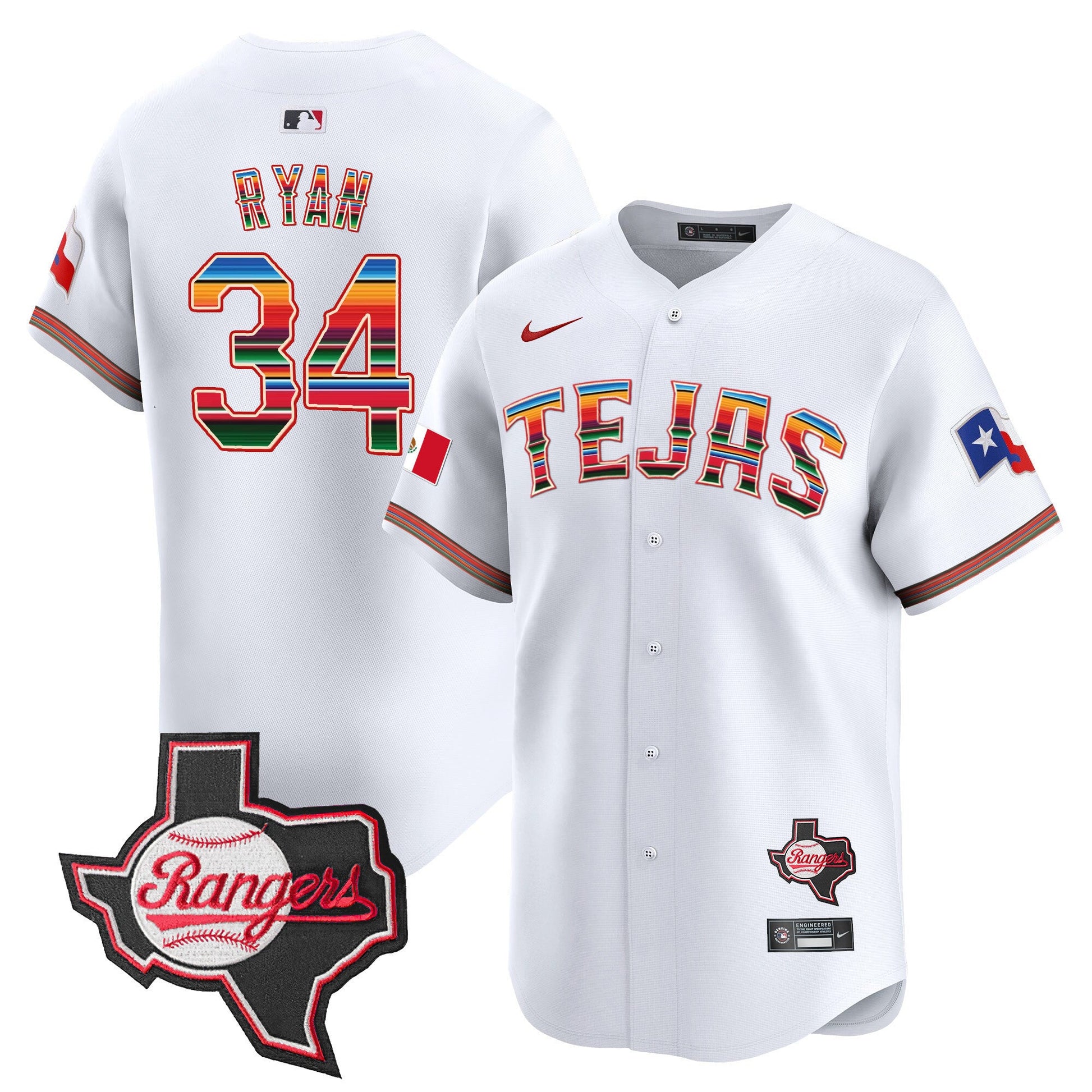 TEX Mexico Texas Patch Vapor Premier Limited Jersey - All Stitched