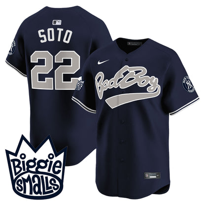 Men's New York Yankees Biggie Smalls Vapor Premier Limited Jersey - All Stitched