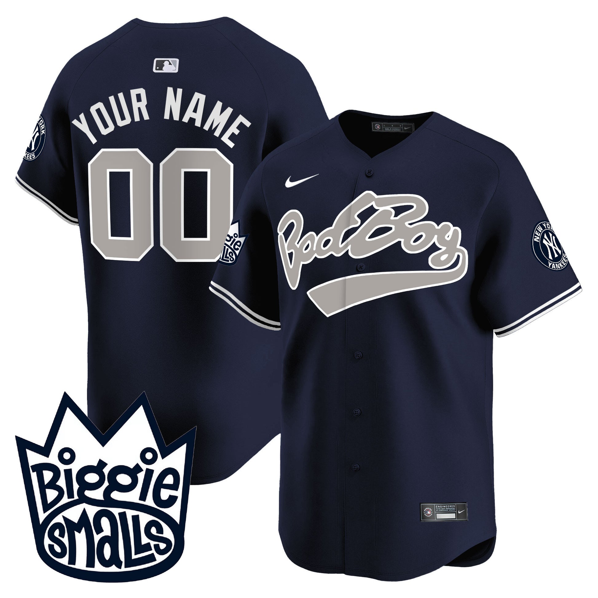 New York Yankees Biggie Smalls Vapor Premier Limited Custom Jersey - All Stitched