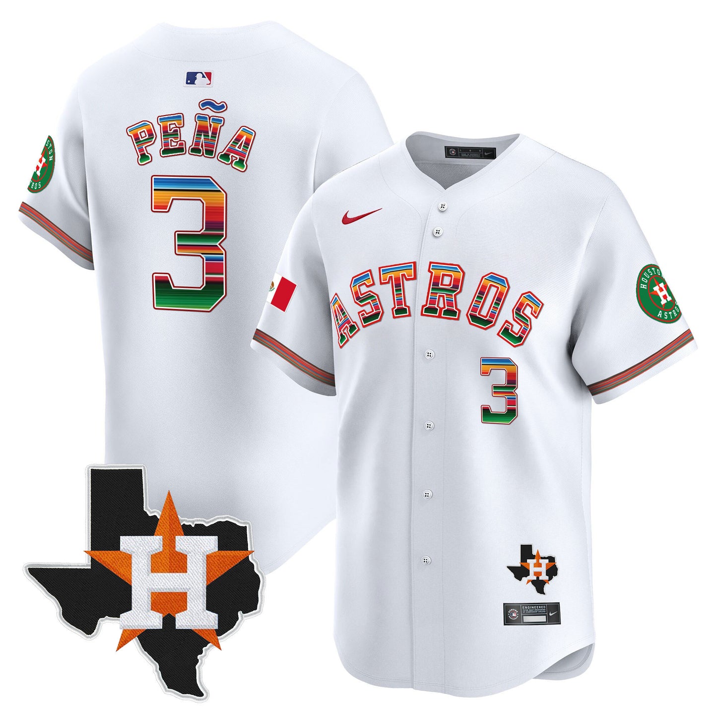 Men's Astros Mexico Texas Patch Vapor Premier Limited Jersey - All Stitched