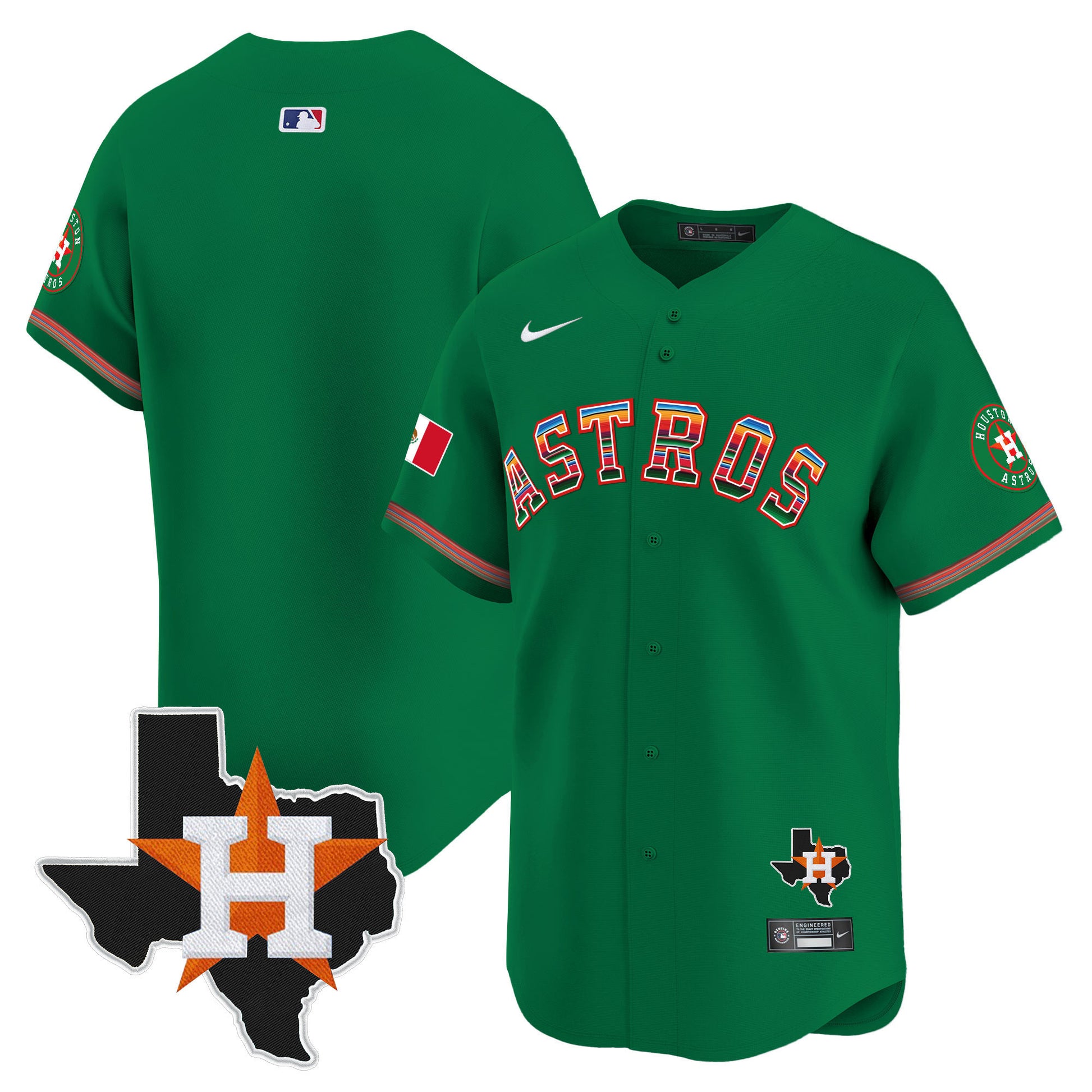 Men's Astros Mexico Texas Patch Vapor Premier Limited Jersey - All Stitched