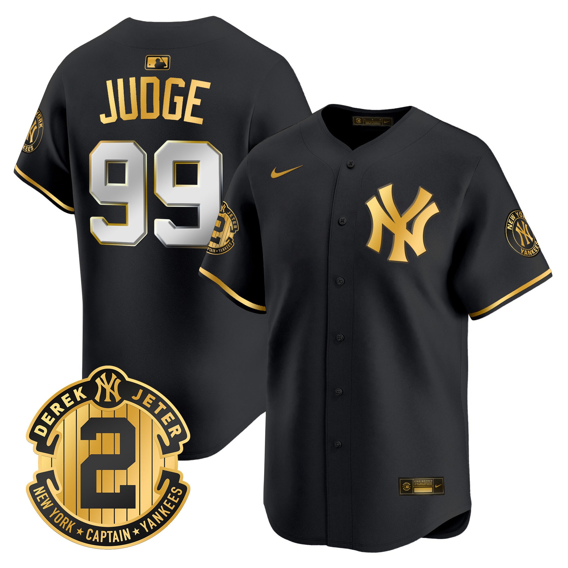 Men's Yankees Derek Jeter Patch Vapor Premier Limited Jersey - All Stitched