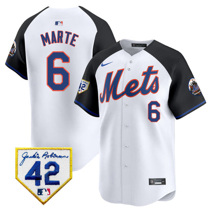 Men's New York Mets 2024 Jackie Robinson Patch Vapor Premier Limited Jersey - All Stitched