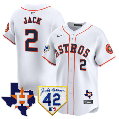 Men's Houston Astros 2024 Robinson & Texas Patch Vapor Premier Limited Jersey - All Stitched