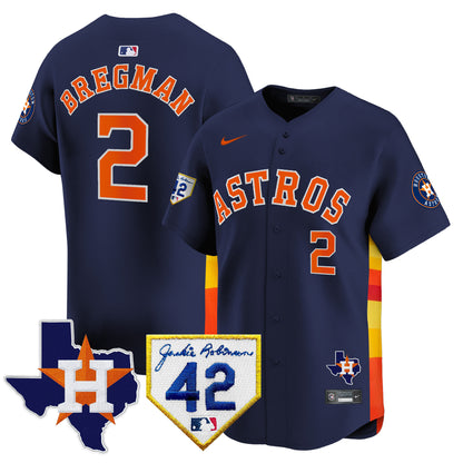 Men's Houston Astros 2024 Robinson & Texas Patch Vapor Premier Limited Jersey - All Stitched
