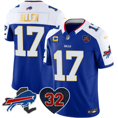 Men's Bills O.J. Simpson Patch Gold Trim Vapor Limited Jersey - All Stitched