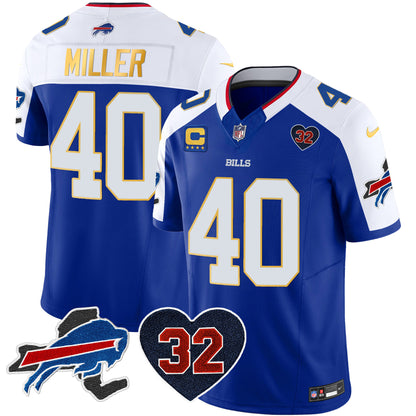 Men's Bills O.J. Simpson Patch Gold Trim Vapor Limited Jersey - All Stitched